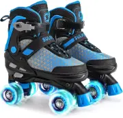 Roller Skates for Girls Boys Kids,4 Sizes Adjustable Quad Skates with Light up W