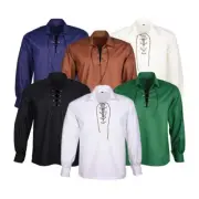 Jacobite Ghillie Kilt Shirt 100% Cotton Scottish Jacobean Shirt in 9 Colors