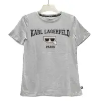 在飛比找ETMall東森購物網優惠-KARL LAGERFELD 卡爾人頭短袖棉T(灰色)