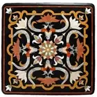 2' Black Marble Table Top Center Dining Table Top Multi Stone Inlay Home Decor