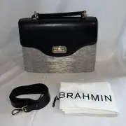 BRAHMIN Fairest Grey Gray Whitecap HALLIE