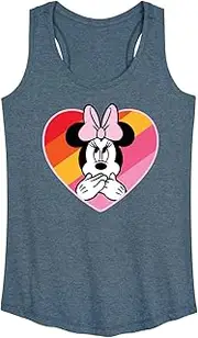 [Disney] Mickey & Friends - Oops Minnie Rainbow Heart - Women's Racerback Tank Top