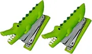 COOPHYA Cute Mini Alligator Silicone Stapler 2pcs Reusable Booklet Stapler for Office Decor