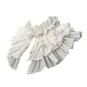 Fashionable Pleated False Collar White Ruffled Victorian Neckwear Cape for Women