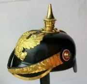 German Pickelhaube Helmet Prussian Leather Helmet Spiked Officer helmet Hat
