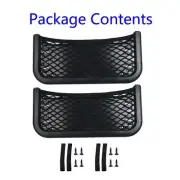 2pcs Car Storage Elasticated Cargo Net Seat Bag Trunk Luggage With Fixing Screws