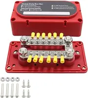 Etyldya Busbar Power Distribution Block, Terminal Block, Easy-to-Install Bolt, 150 A, for Car, Vehicle, Red