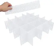 [KUKLIPJIM] 100 PCS Premium DIY Drawer Dividers, White, Adjustable Drawer Organizers for Perfectly Organized Drawers, Tidying Makeup, Clothes, Underwear, Cutlery, Kitchen, Bathroom, Bedroom, Office