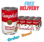 Campbell'S Condensed Split Pea Soup with Ham and Bacon Natural Smoke 12 Pack