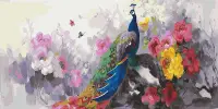 在飛比找Yahoo!奇摩拍賣優惠-ArtLife藝術生活 【71121】富貴水墨圖_數字油畫 