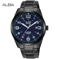 在飛比找PChome24h購物優惠-ALBA 雅柏 台灣限定款太陽能時尚腕錶/藍X灰/39.5m