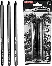Charcoal Pencils Set, Soft, Medium & Hard, Artist Sketching Pencils, Pack of 3