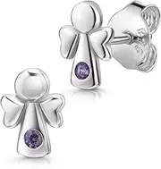 [MATERIA by Matthias Wagner] SO-205 Guardian Angel Stud Earrings 925 Silver Children's Earrings Angel Zirconia