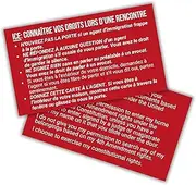 ICE French Know Your Constitutional Rights Immigration and Customs Enforcement Cards 30pk 2x3.5” Hand to Law Officers At Your Home Wallet Guide