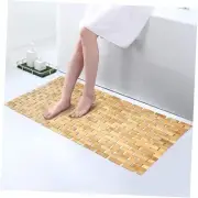 Natural Bamboo Bath Mat, 34 x 16 Inches Large Non-Slip 34" x 16" (Rectangular)