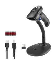 NetumScan Wireless Barcode Scanner with Stand, 2-in-1 Automatic USB Cordless ...