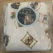 CYNTHIA ROWLEY KITCHEN TOWELS (2) DOGS With GLASSES 100% COTTON NWT