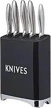 KitchenCraft Lovello 5pc Knife Block Set Black Gift Boxed
