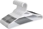 Finnhomy Super Value 50 Pack Plastic Hangers Durable Clothes Hangers with Non-Slip Pads Space Saving Easy Slide Organizer for Bedroom Closet Wardrobe Great for Shirts Pants Scarves