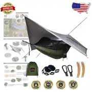 Lightweight 230T Nylon Camping Hammock with Rain Fly Tarp & Mosquito Mesh