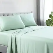 Somerset 1200TC Hotel Quality Soft Cotton Rich Sheet Sets Pillowcases Silky Touch Queen Mint