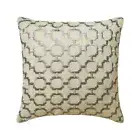 Grey & Beige Linen Lattice, 16"x16" Throw Pillow Cover - Framework