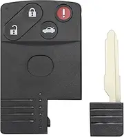 FLJKCT Car Key Shell 2/3/4 Buttons Case Smart Card Remote Key Shell with Insert Blade Uncut,for Mazda 5 6 CX-7 CX-9 RX8 Miata