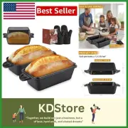 Craft Perfect Bread with 9x5 Inch Cast Iron Loaf Pan & Lid Set - Must Have!