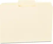 File Folders, 1/3 Cut Second Position, One-Ply Top Tab, Letter, Manila, 100/Box