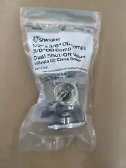 SHARKBITE 1/2" X 3/8" OD COMPRESSION X 3/8" OD DUAL SHUT OFF VALVE - 1642683
