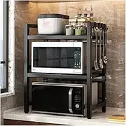 Microwave Oven Rack Microwave Stand Retractable Microwave Oven Rack 3 Tiers Microwave Stand Shelf Expandable Length 40-63 Kitchen Storage Rack Microwave Shelf Microwave Rack