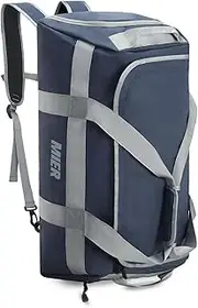 MIER Gym Bag Duffle Bags with Shoe Compartment, Convertible Travel Bag Weekender Overnight Bag for Sports, Blue, Sports Travel