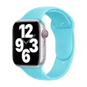 Silicone Sports Band For Apple Watch Series 4-7/SE 38mm 44mm Blue Sea