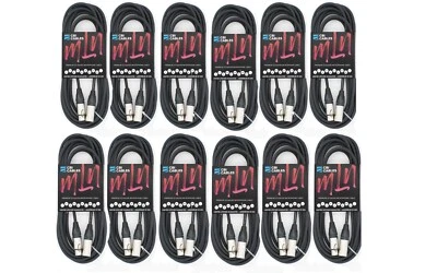 (12) Pack CBI MLN Performer 12-20ft, Microphone Cables XLR - XLR