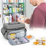 Medical Bag Empty, Medicine Storage Organizer Bag,with Detachable Dividers First Responder Trauma Bag,for Home Travel Emergency Medication, Supplements, Paramedics (Color : 2pcs)
