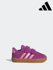 adidas Pink VL Court 3.0 Hook and Loop Trainers (E40333) | $69