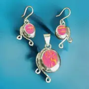 Erick's Sterling Silver Pink Opal Set Taxco.925