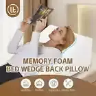 Memory Foam Bed Wedge Pillow Cushion Back Neck Support Sleep Bamboo Cover Breath