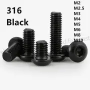 M2-M10 316 Stainless Steel Mushroom Button Head Screw Allen Hex Socket Bolt Nut