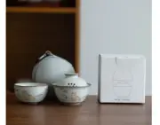 Portable Ceramic Gaiwan Tea Set Travel Bag Teapot Tea Cup Filter Cute Cat Kitten