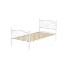 Bed Frame Metal Bed Base Single Size Platform Foundation White Groa