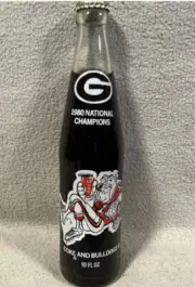 1980 Coca Cola Georgia Bulldogs Championship Season Glass Coke Bottle Sealed