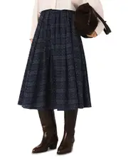 Maje Check Skirt with Rhinestones