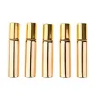 5x 10mL Empty Roller Bottles w/ Steel Ball for Essential Perfume Oils Gold