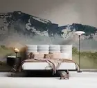 3D Mountain Landscape Watercolor Self-adhesive Removeable Wallpaper Wall Mural