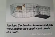 NEW Pet Dog Black E-Coat Exercise Pen Portable Foldable Multi-Purpose Safe Play