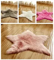 Pentagram Shaped Fluffy Rug for Bedroom Plush Living Room Rug Furry Carpet Shaggy Throw Rug Mat