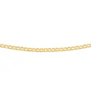9ct Gold 50cm Solid Diamond-cut Curb Chain