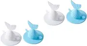 Sets Material Sink Stopper Fishtail Design for Kitchen Bathroom Easy to Remove Odor Blocker Floor Drain Plug Sink Cover Pad Size