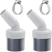 2 Pieces Dishwasher Washing Machine Drain Adapter 1/4 inch, Washing Machine Connection Adapter with Outlet for Pipe Diameter 40 mm and Inlet Diameter 18-24 mm, with 2 Hose Clamps for Dishwasher Dryer